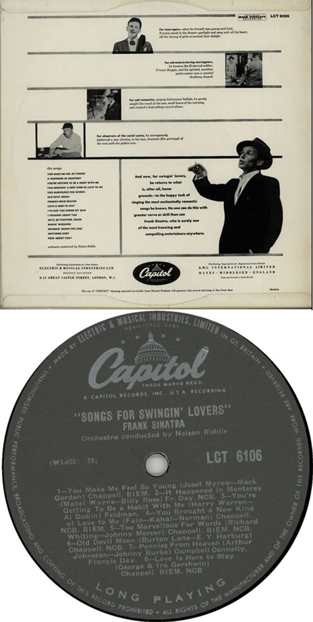 Frank Sinatra Songs For Swingin' Lovers - 1st UK vinyl LP album (LP record) FRSLPSO238391