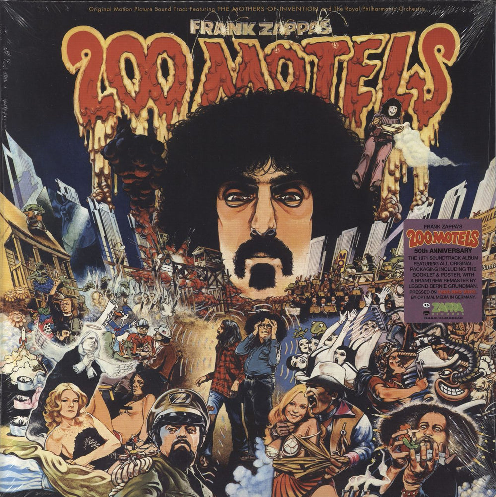 Frank Zappa 200 Motels - 50th Anniversary + Hype Sticker UK 2-LP vinyl record set (Double LP Album) ZR3846-1B