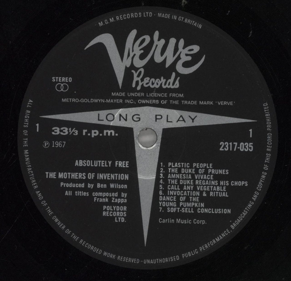 Frank Zappa Absolutely Free - VG+/EX UK vinyl LP album (LP record) ZAPLPAB656659