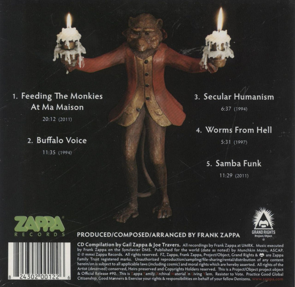 Frank Zappa Feeding The Monkies At Ma Maison - Sealed US CD album (CDLP) 824302001226