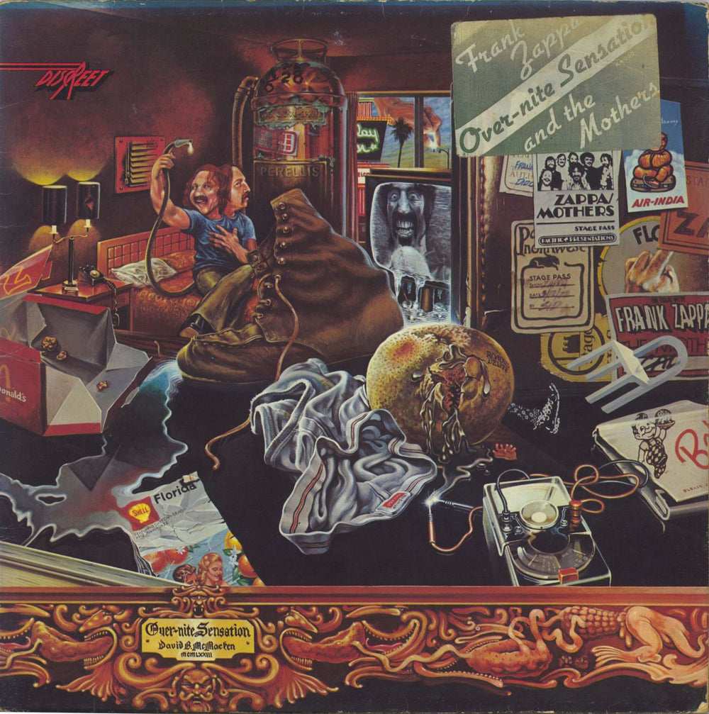 Frank Zappa Over-Nite Sensation - Sticker on Sleeve - VG Sleeve UK vinyl LP album (LP record) K41000