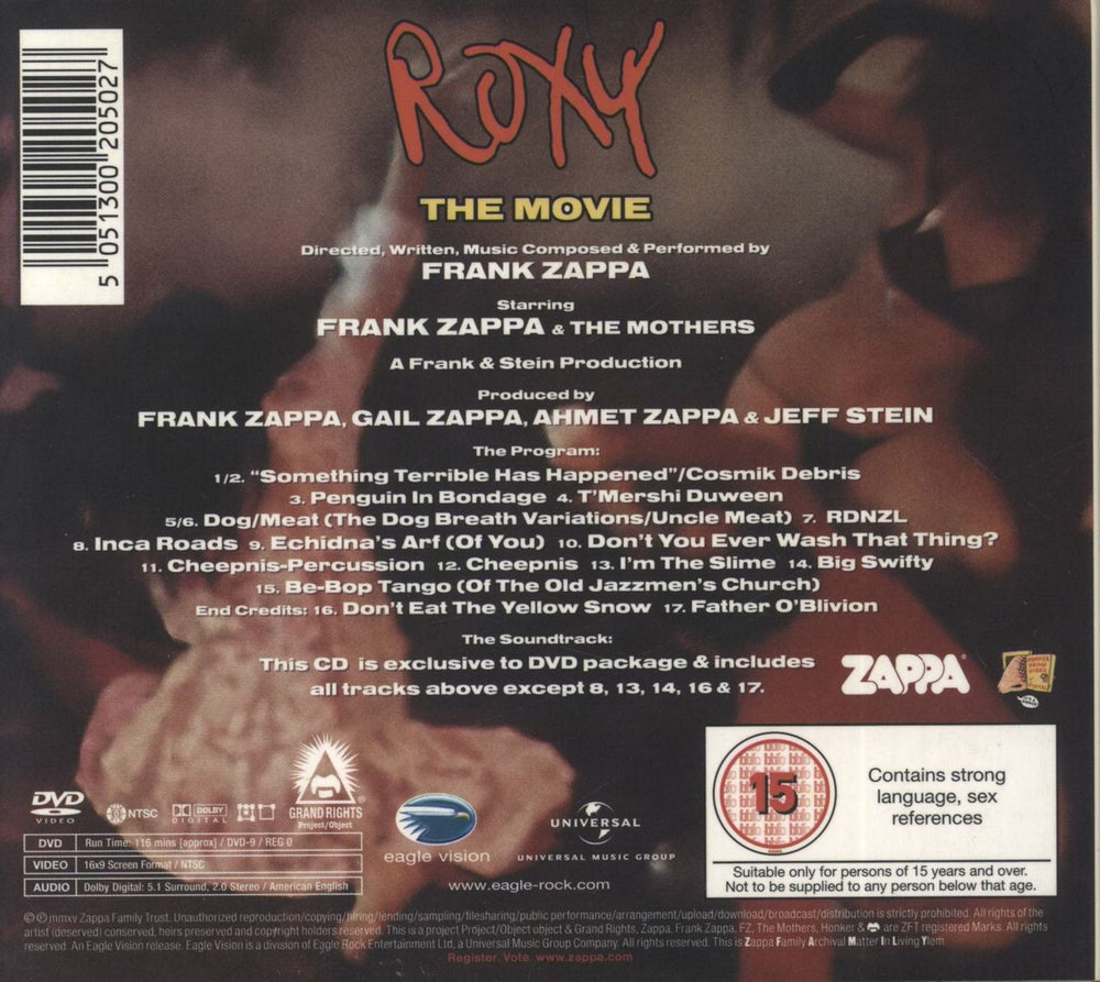 Frank Zappa Roxy: The Movie UK 2-disc CD/DVD set ZAP2DRO846918