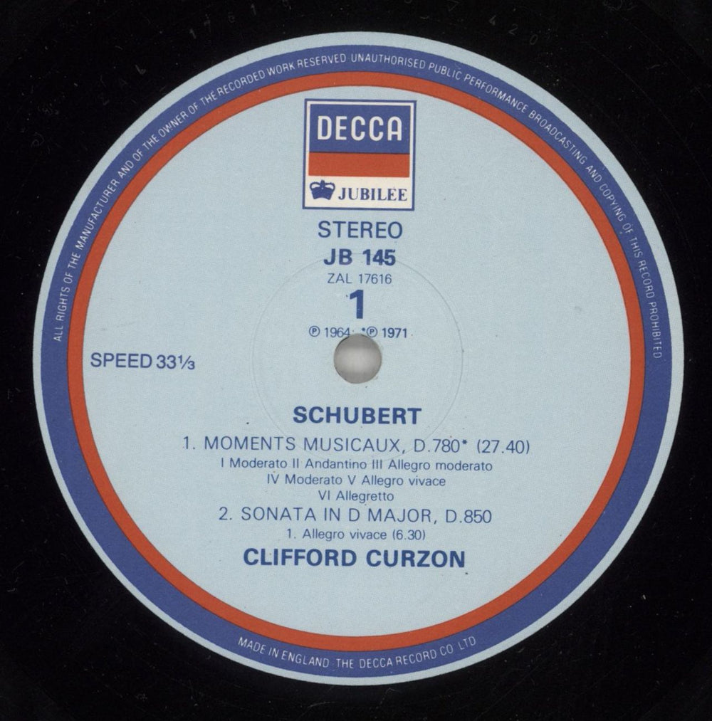 Franz Schubert Schubert: Moments Musicaux, D.780 Sonata In D Major . Re Majeur . D-Dur, D.850 UK vinyl LP album (LP record) FT2LPSC877780
