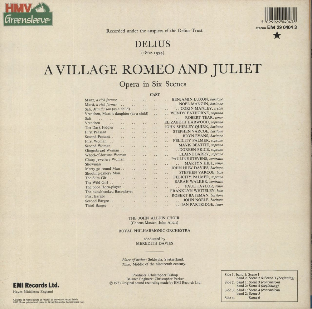 Frederick Delius A Village Romeo And Juliet UK 2-LP vinyl record set (Double LP Album) 5099929040438