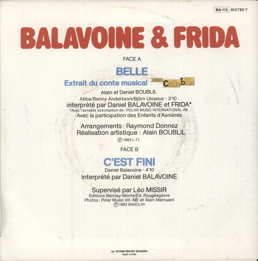 Frida Belle French 7" vinyl single (7 inch record / 45)