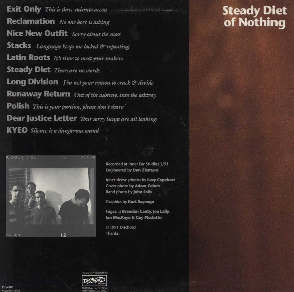 Fugazi Steady Diet Of Nothing French vinyl LP album (LP record) 718751796010