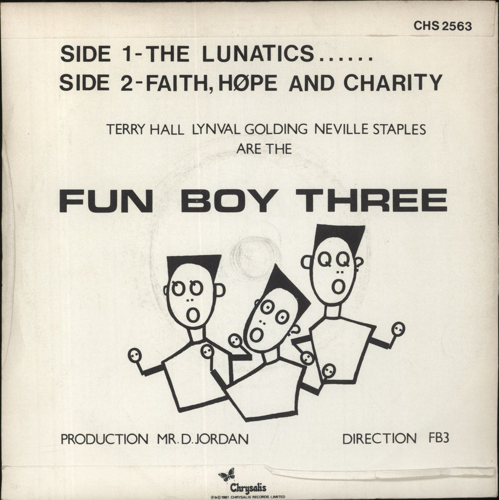 Fun Boy Three The Lunatics Have Taken Over The Asylum - P/S UK 7" vinyl single (7 inch record / 45)