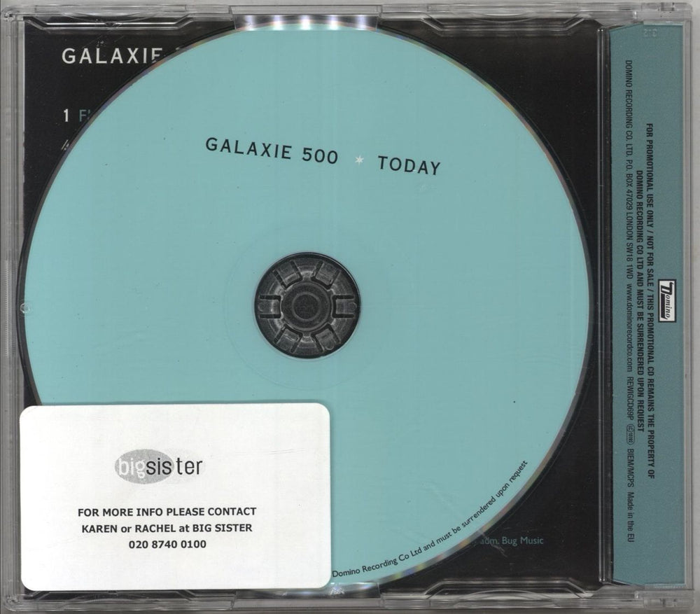 Galaxie 500 Today: Remastered UK Promo CD album (CDLP)