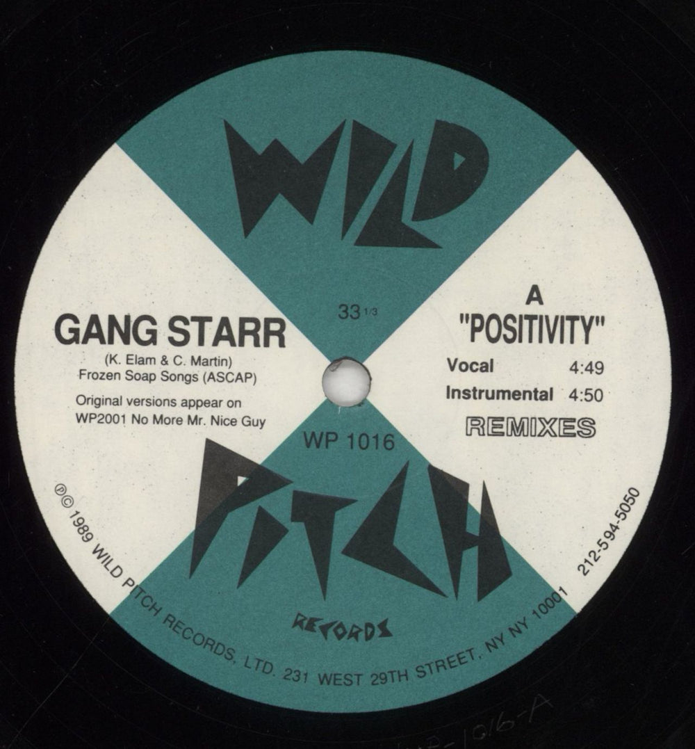 Gang Starr Positivity US 12" vinyl single (12 inch record / Maxi-single) G-S12PO855105