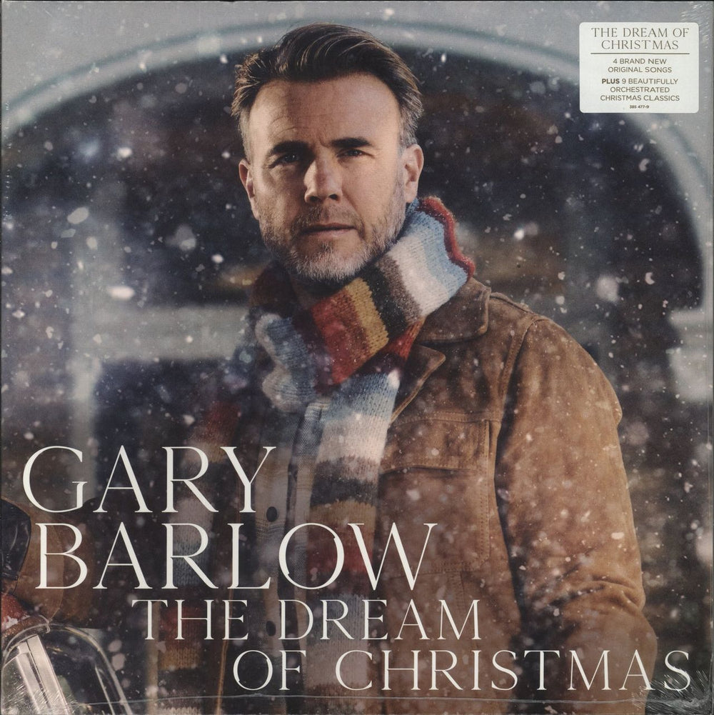Gary Barlow The Dream Of Christmas - White Marble Vinyl + Signed Art Card UK picture disc LP (vinyl picture disc album) 385477-9