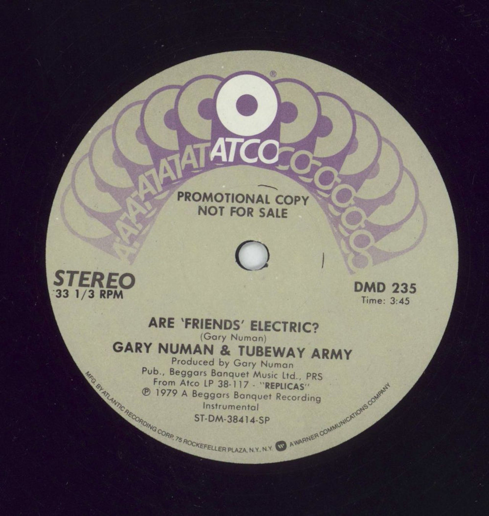 Gary Numan Are Friends Electric? US Promo 12" vinyl single (12 inch record / Maxi-single) NUM12AR178507