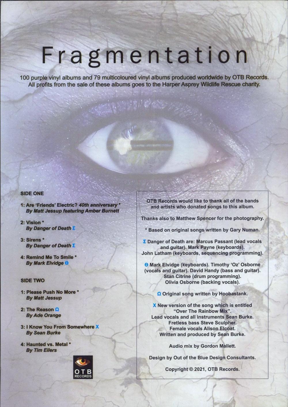 Gary Numan Fragmentation UK vinyl LP album (LP record)