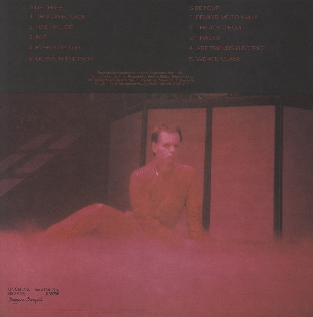 Gary Numan Living Ornaments '80 + Merch Insert UK vinyl LP album (LP record)