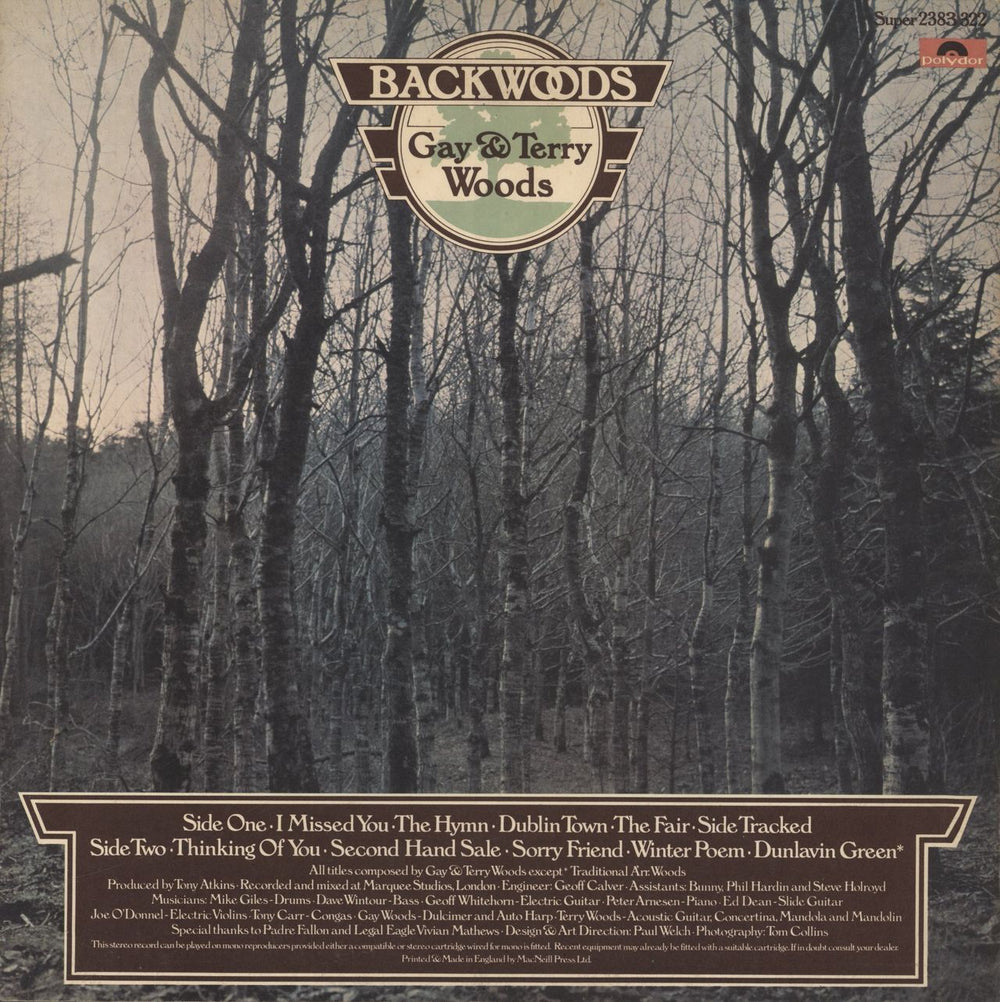 Gay & Terry Woods Backwoods - VG UK vinyl LP album (LP record)