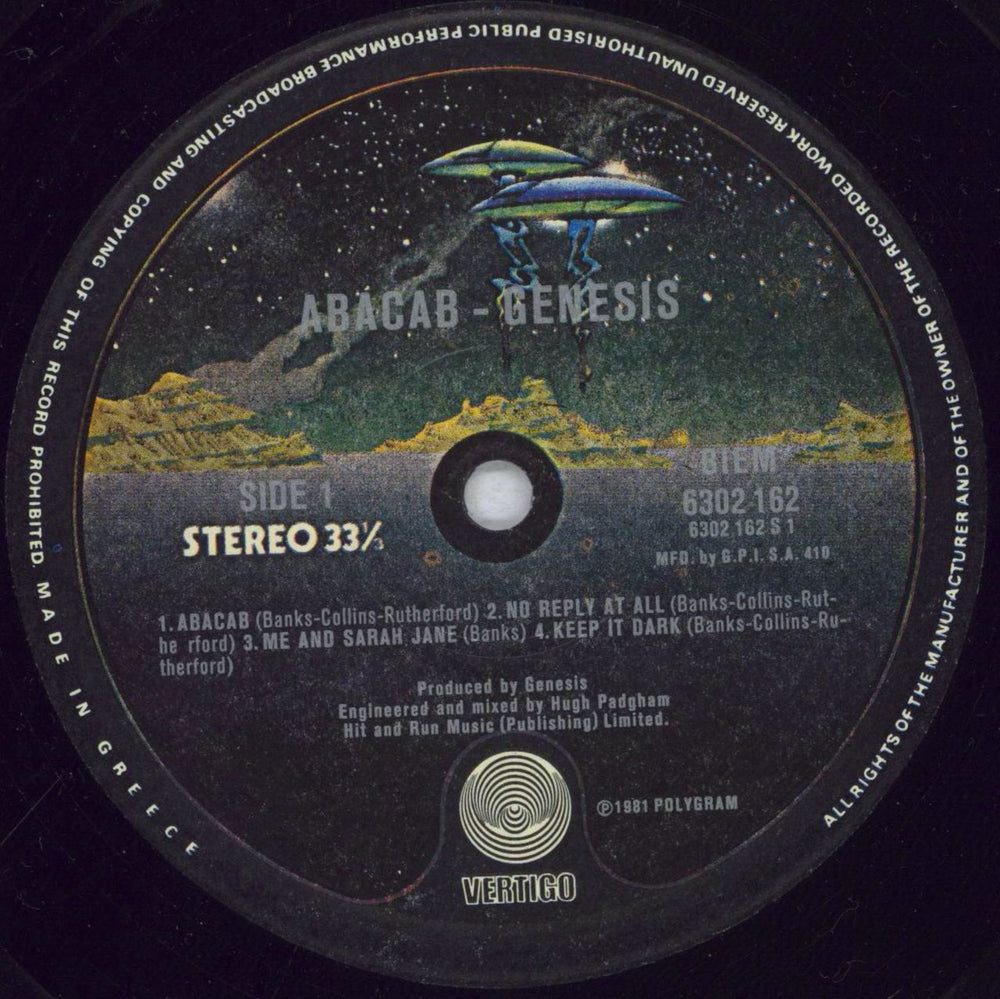 Genesis Abacab - Greek Greek vinyl LP album (LP record) GENLPAB838833