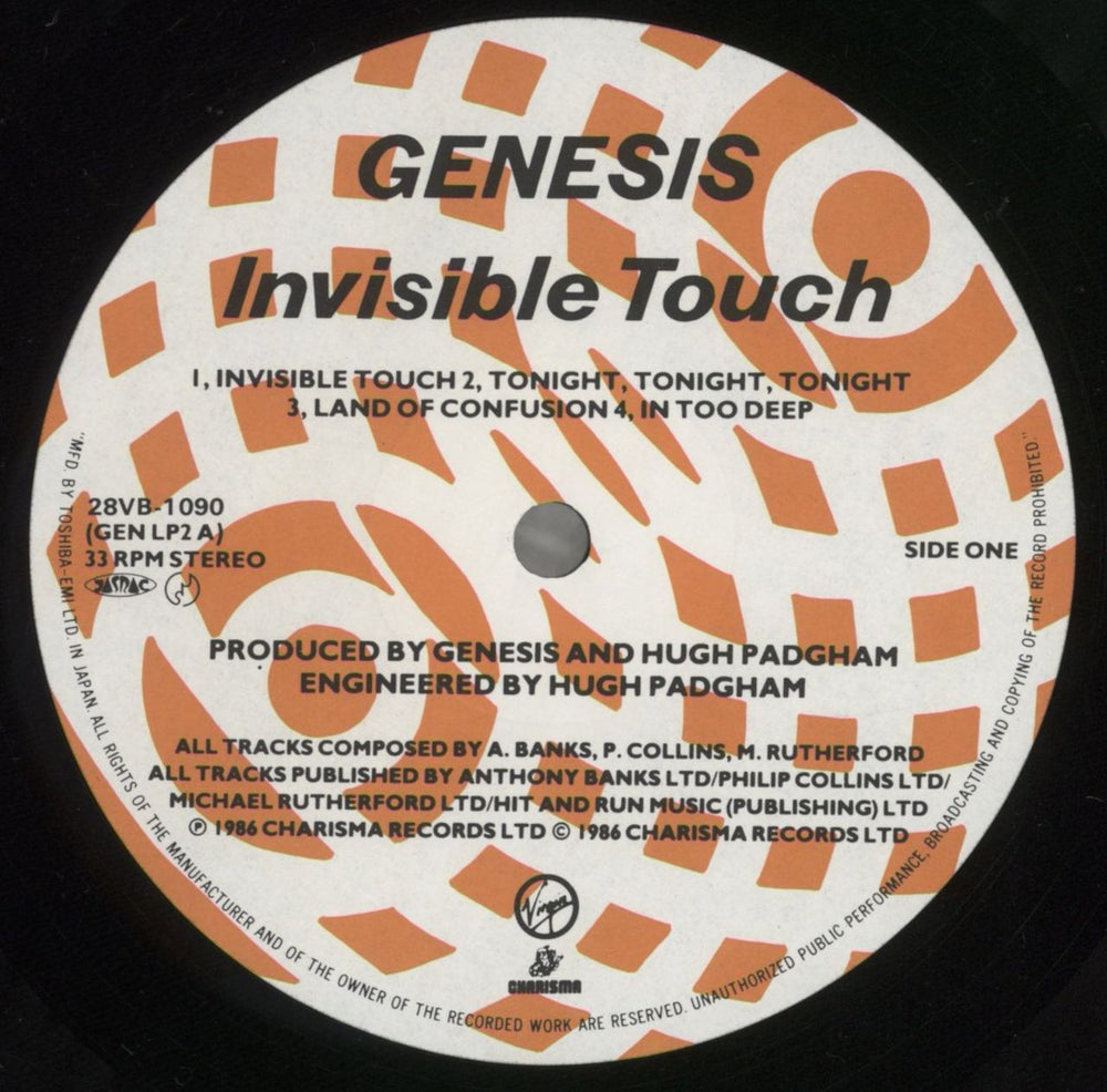 Genesis Invisible Touch Japanese vinyl LP album (LP record) GENLPIN211104