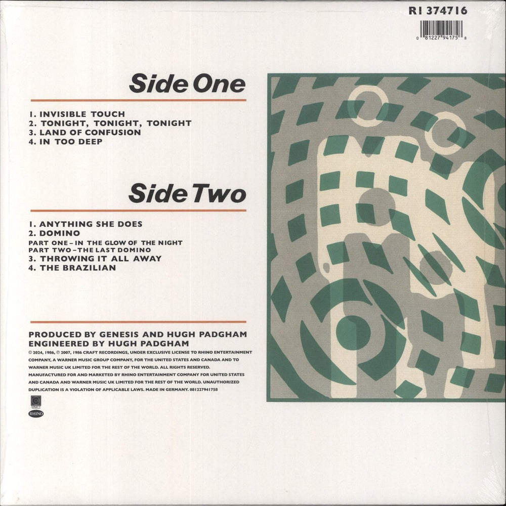 Genesis Invisible Touch - Sealed US vinyl LP album (LP record) 081227941758