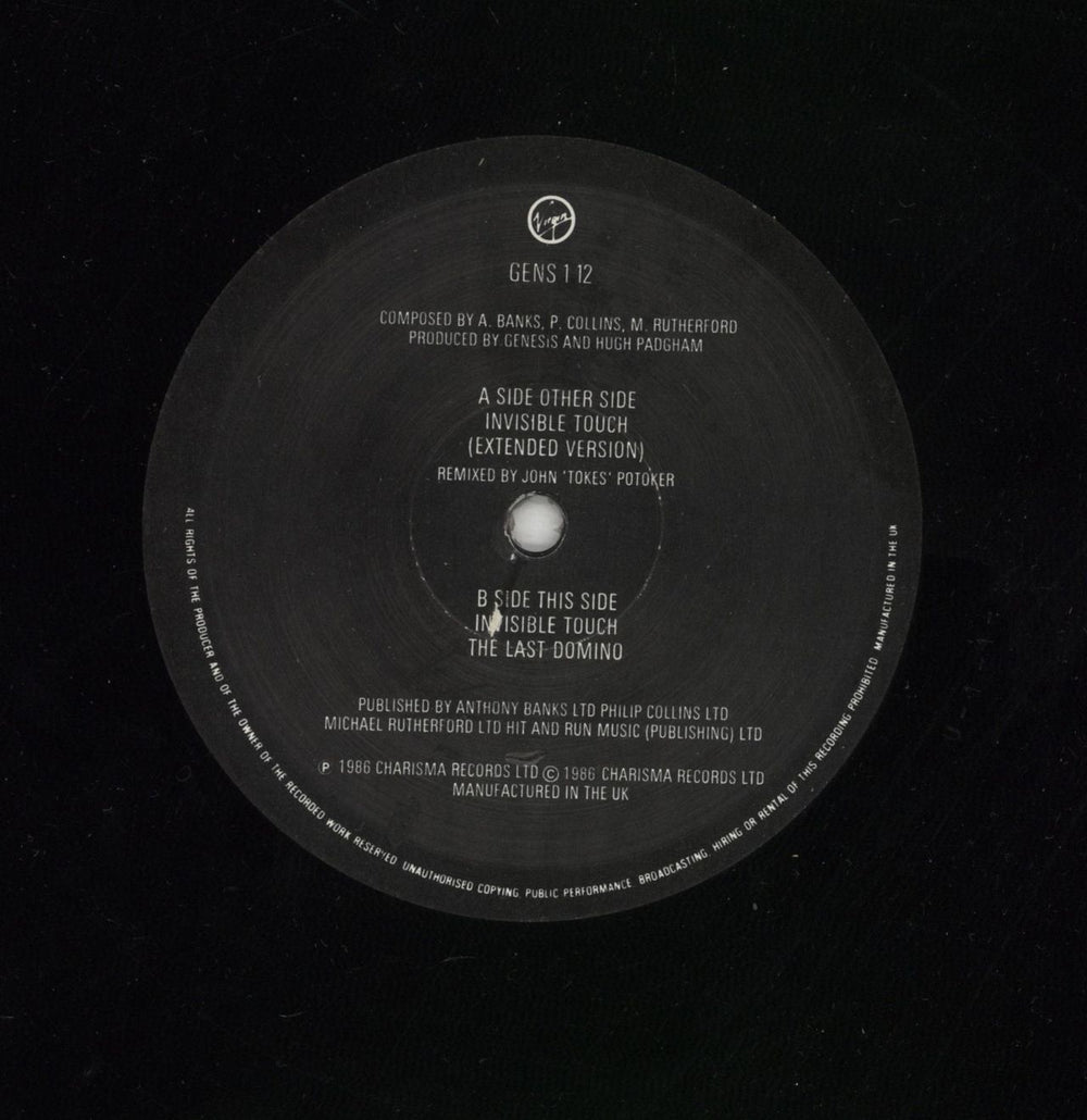 Genesis Invisible Touch UK 12" vinyl single (12 inch record / Maxi-single) GEN12IN46190