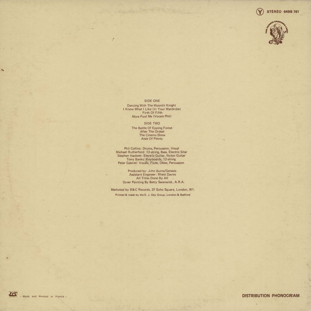 Genesis Selling England By The Pound + Insert French vinyl LP album (LP record)