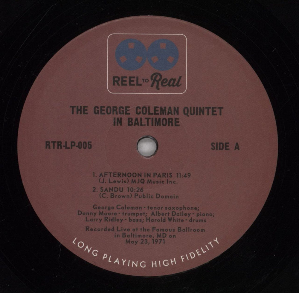 George Coleman In Baltimore - 180g - RSD US vinyl LP album (LP record) GGCLPIN842396