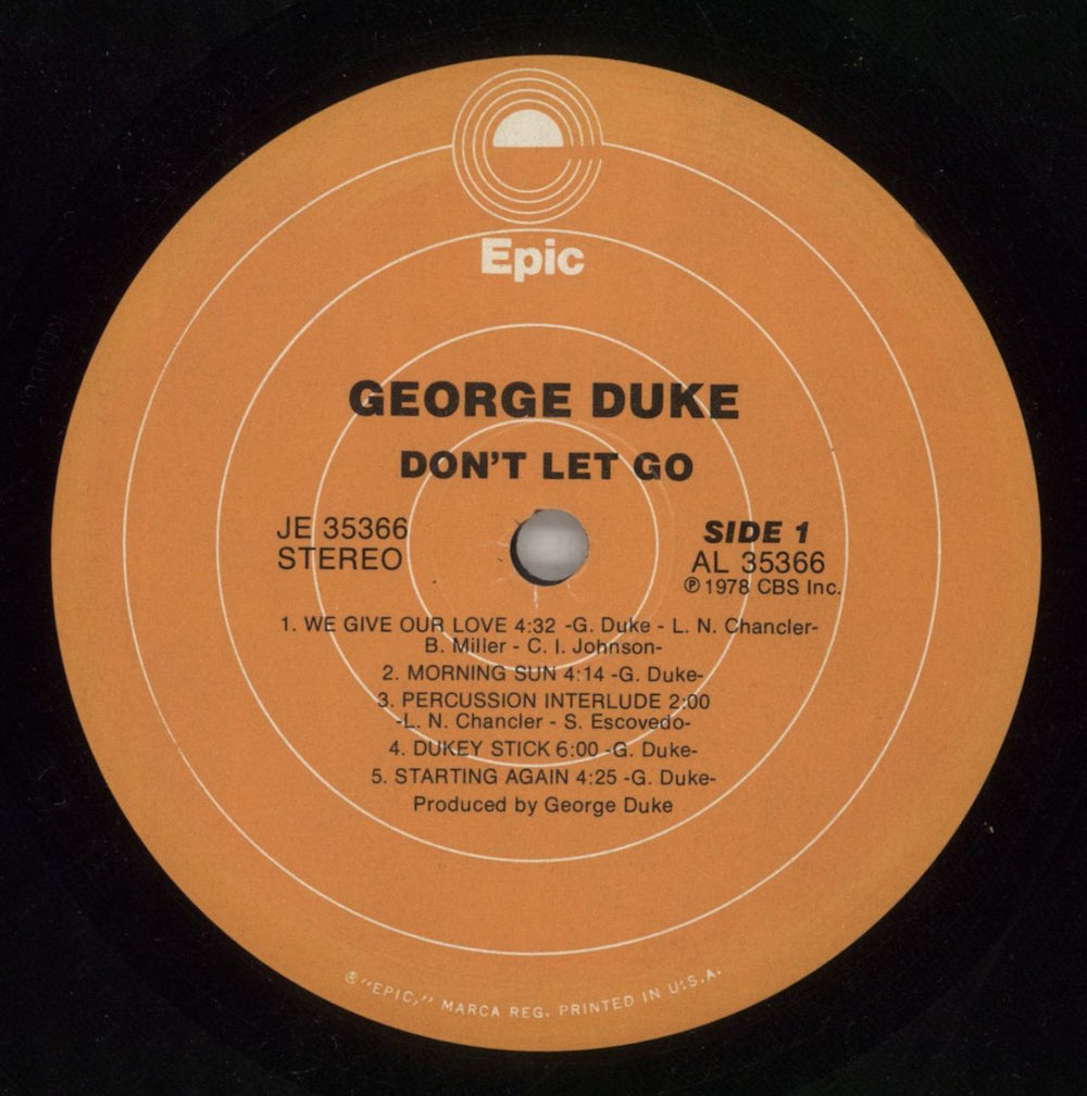 George Duke Don't Let Go US vinyl LP album (LP record) GA9LPDO870664
