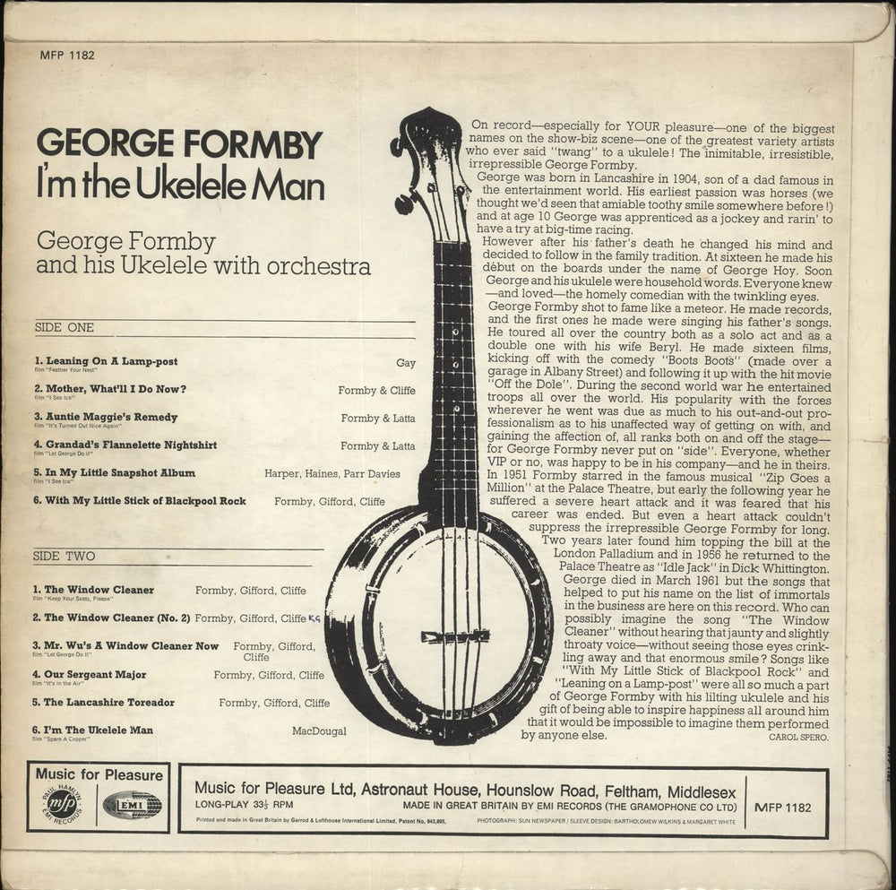 George Formby I'm The Ukelele Man UK vinyl LP album (LP record)