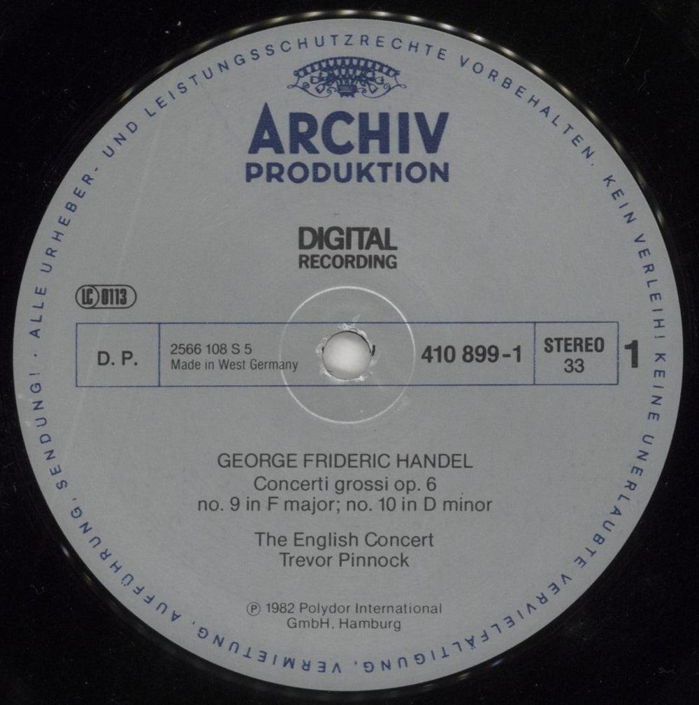 George Frideric Handel Concerti Grossi op. 6, Numbers 9-12 German vinyl LP album (LP record) HJRLPCO859802