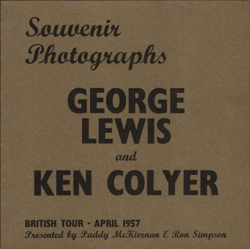 George Lewis Souvenir Programme UK tour programme GL2TRSO840930