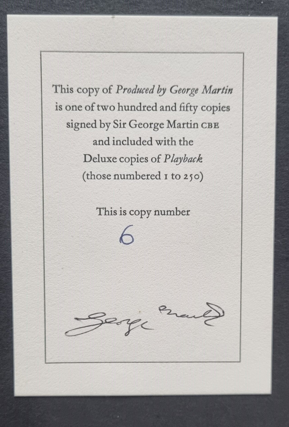 George Martin Playback - Deluxe UK book DELUXE EDITION