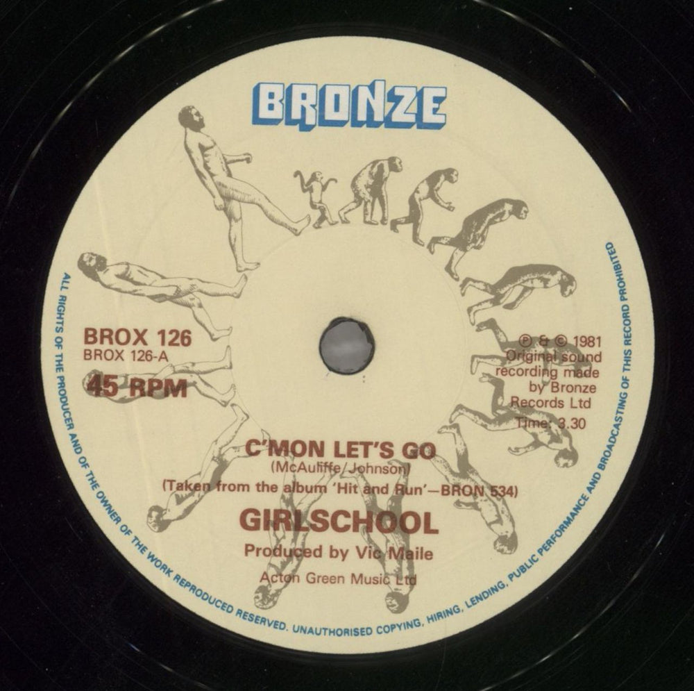 Girlschool C'mon Lets Go UK 10" vinyl single (10 inch record) GSC10CM104184