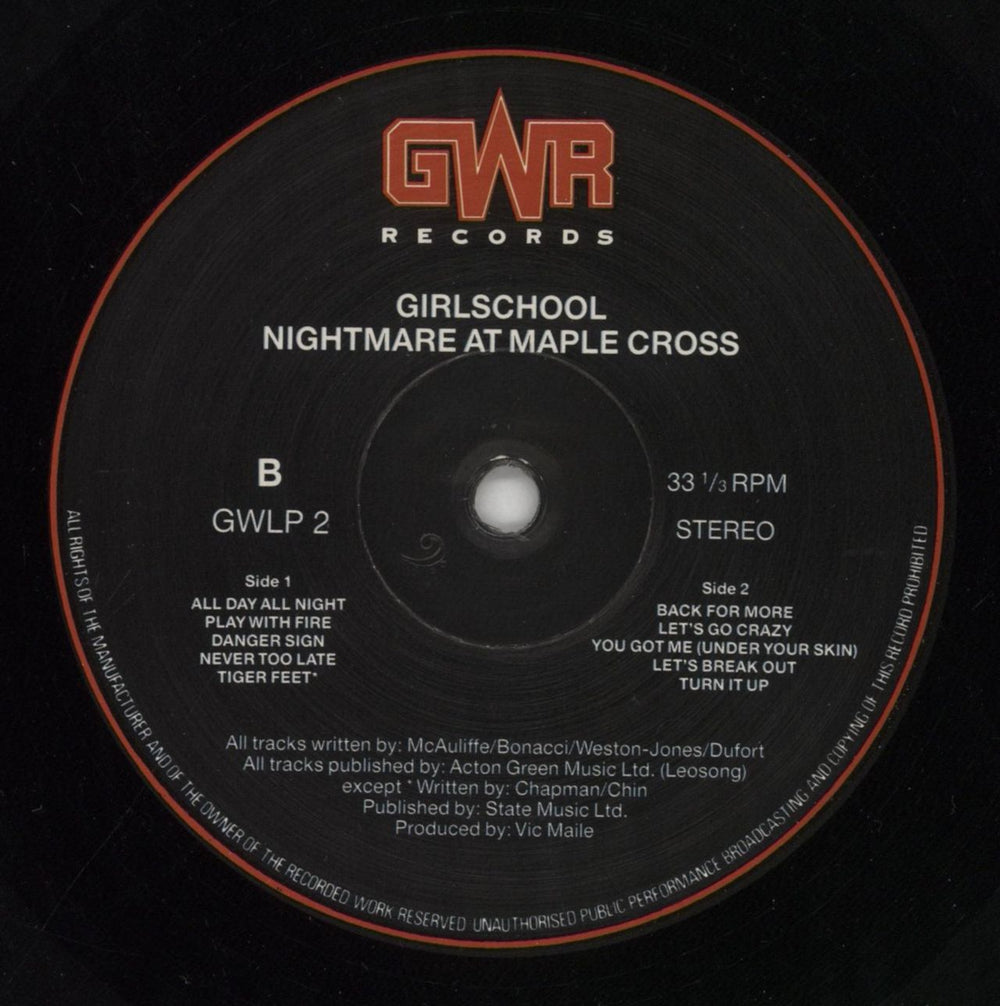 Girlschool Nightmare At Maple Cross UK vinyl LP album (LP record) GSCLPNI637710