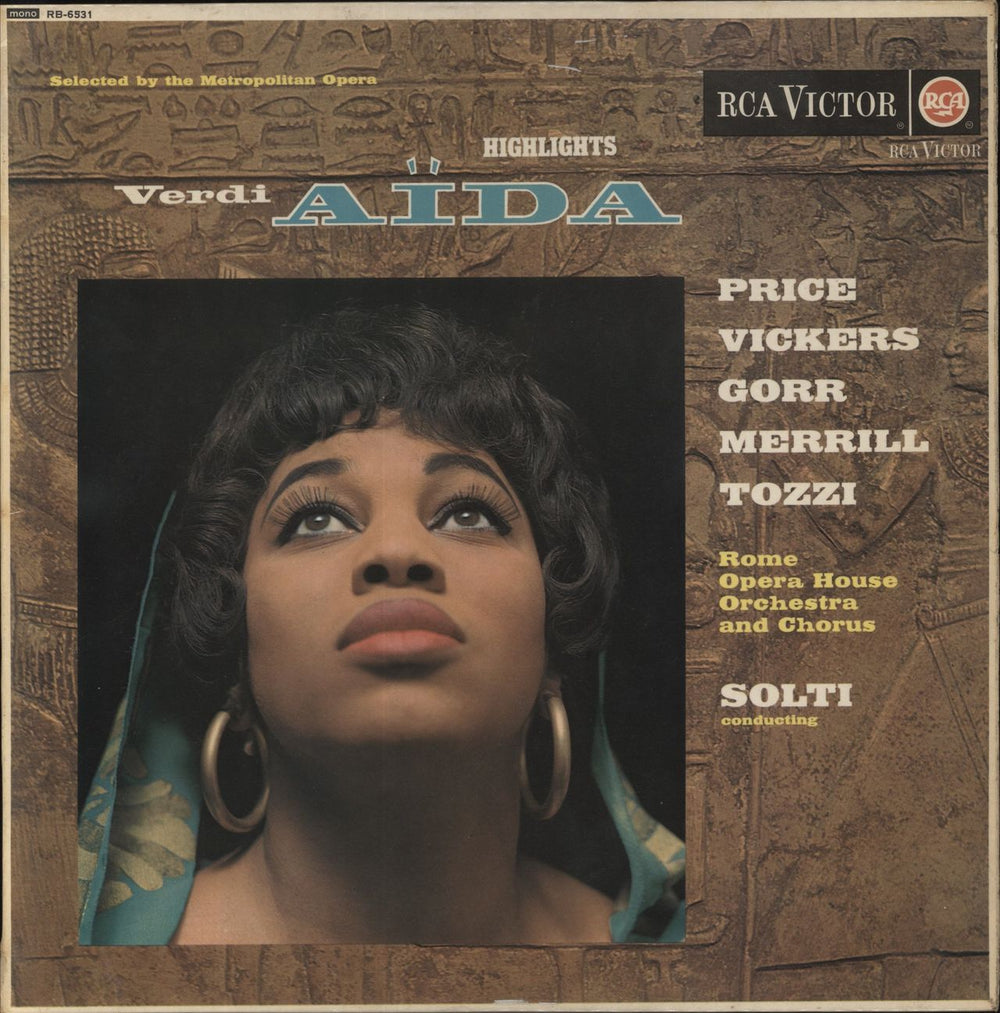 Giuseppe Verdi Aida Highlights UK vinyl LP album (LP record) RB-6531