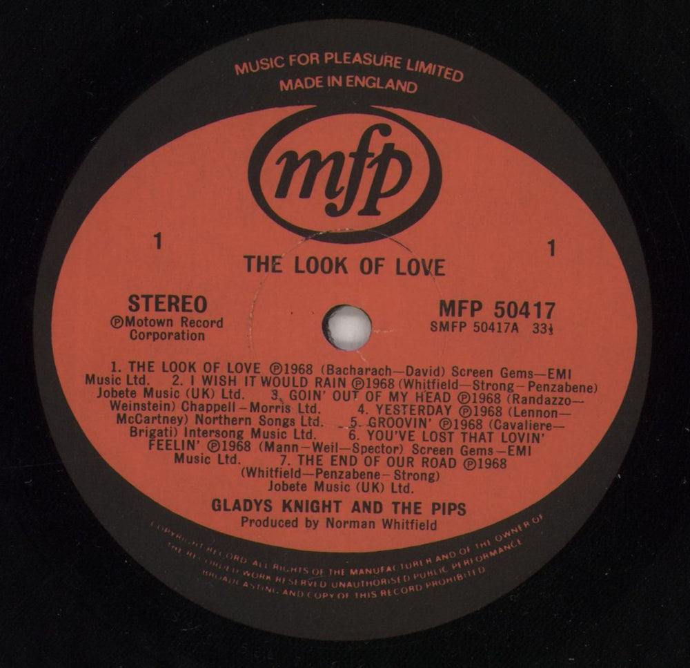 Gladys Knight & The Pips The Look Of Love UK vinyl LP album (LP record) GLDLPTH770501