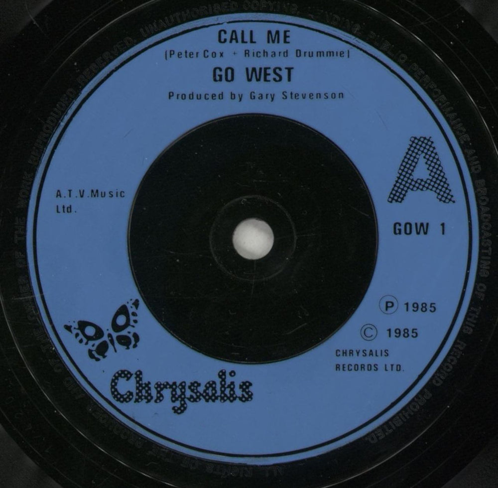 Go West Call Me UK 7" vinyl single (7 inch record / 45) GOW07CA294709
