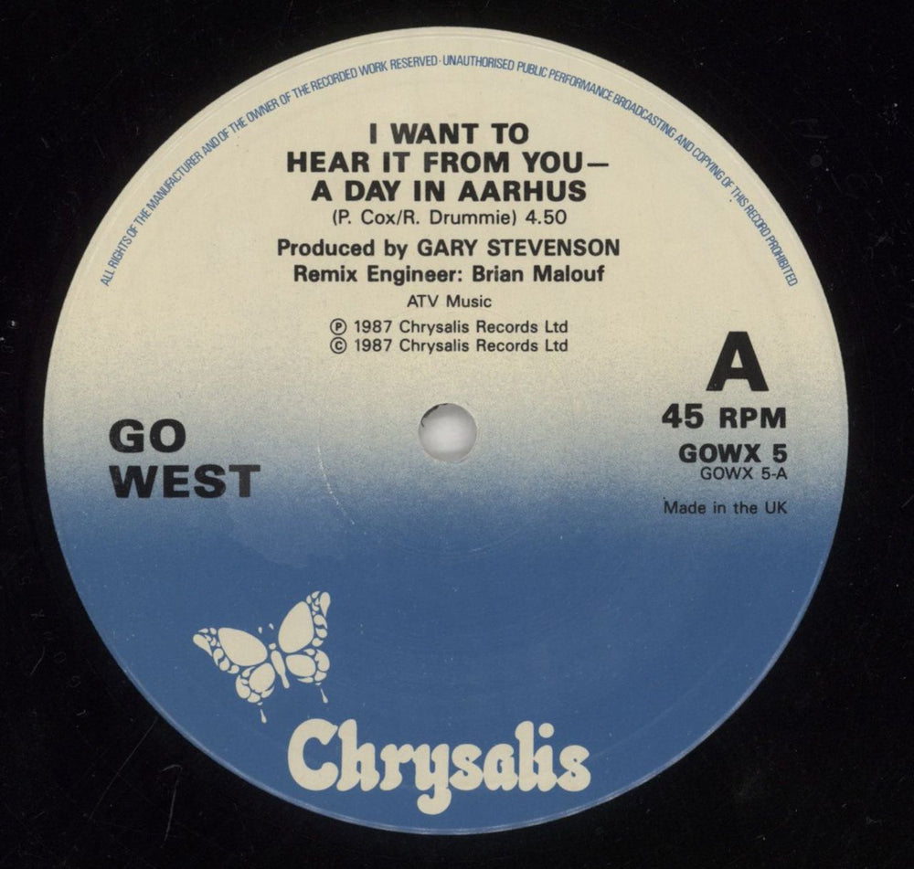Go West I Want To Hear It From You (A Day In Aarhus) UK 12" vinyl single (12 inch record / Maxi-single) GOW12IW285129