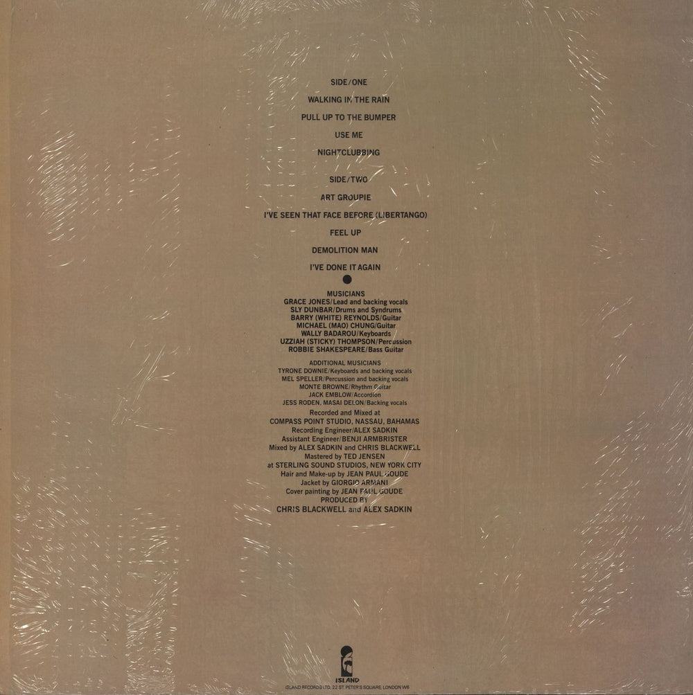 Grace Jones Nightclubbing + Shrink UK vinyl LP album (LP record)