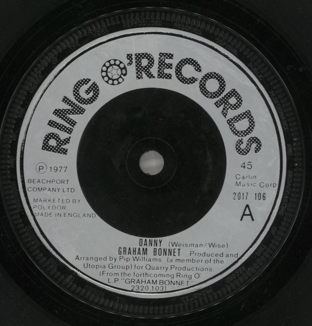 Graham Bonnet Danny UK Promo 7" vinyl single (7 inch record / 45) GBO07DA190977