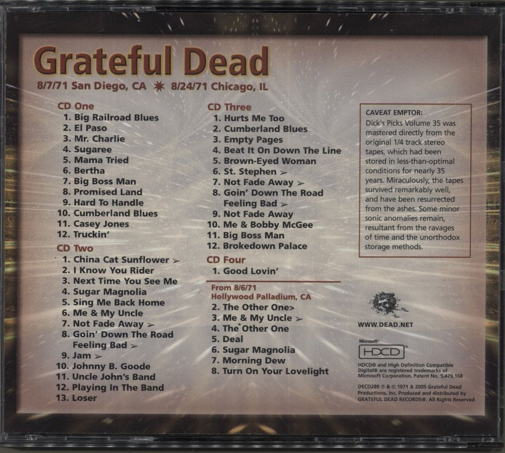 Grateful Dead Dick's Picks Volume Thirty Five US 4-CD album set GRD4CDI758302
