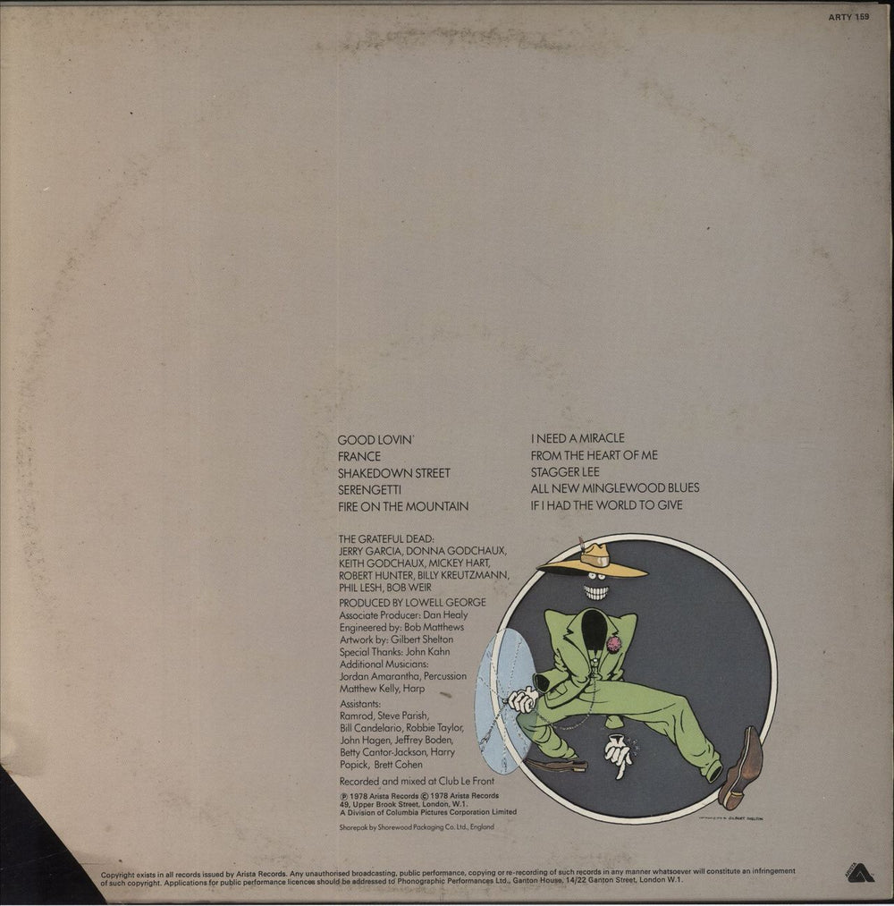 Grateful Dead Shakedown Street UK vinyl LP album (LP record)