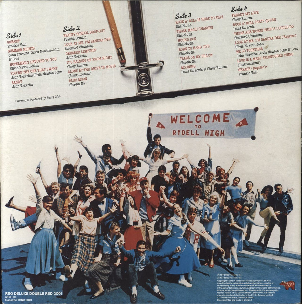 Grease Grease - Original Soundtrack UK 2-LP vinyl record set (Double LP Album)