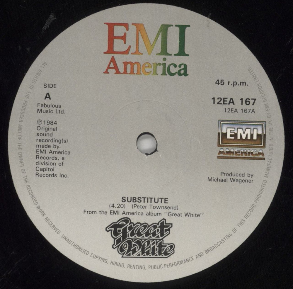 Great White Substitute UK 12" vinyl single (12 inch record / Maxi-single) G-W12SU849479