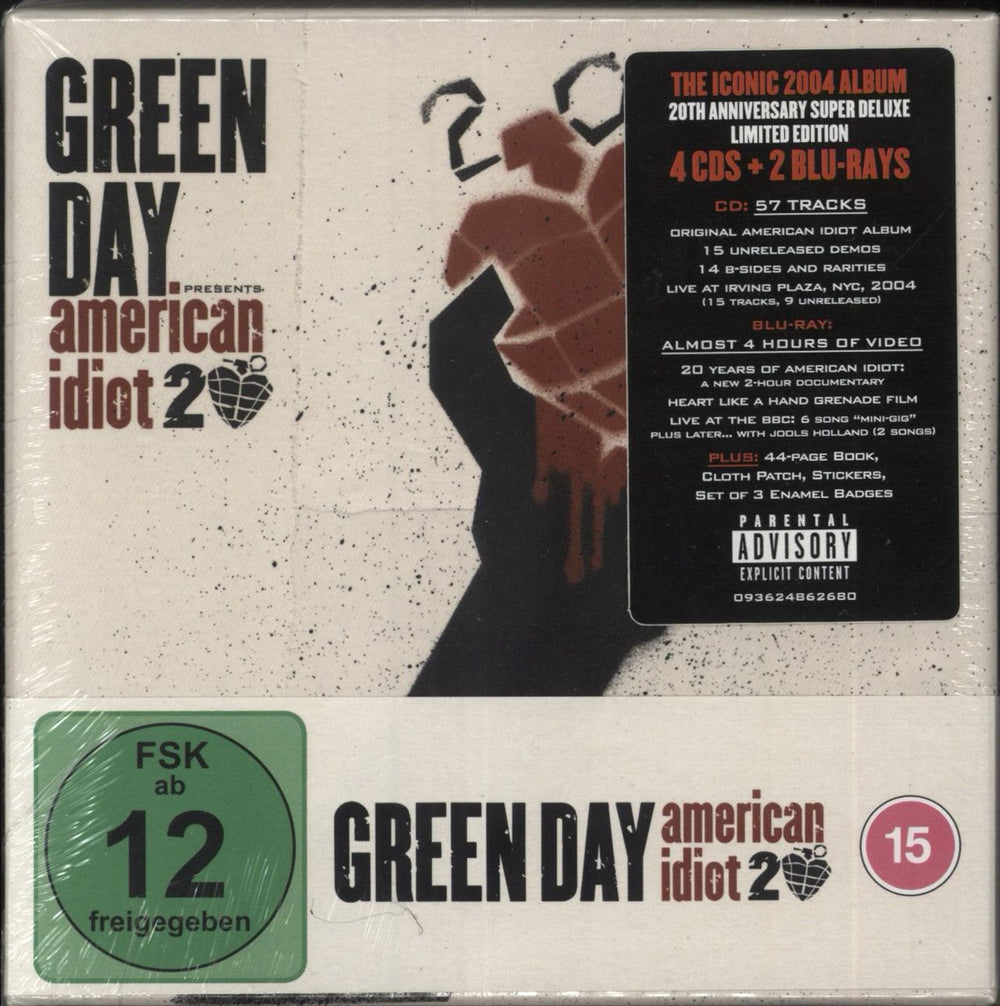 Green Day American Idiot 20 - 20th Anniversary 4CD + 2 Blu-ray - Sealed US CD Album Box Set 093624862680