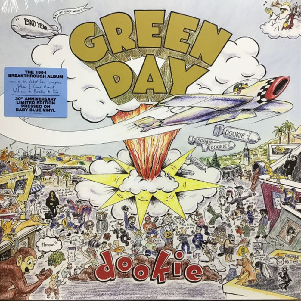 Green Day Dookie - Baby Blue Coloured Vinyl - Sealed UK vinyl LP album (LP record) GRNLPDO827468