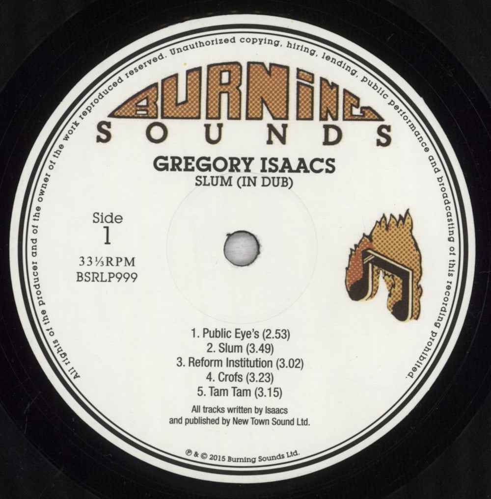 Gregory Isaacs Slum In Dub UK vinyl LP album (LP record) GRGLPSL839353