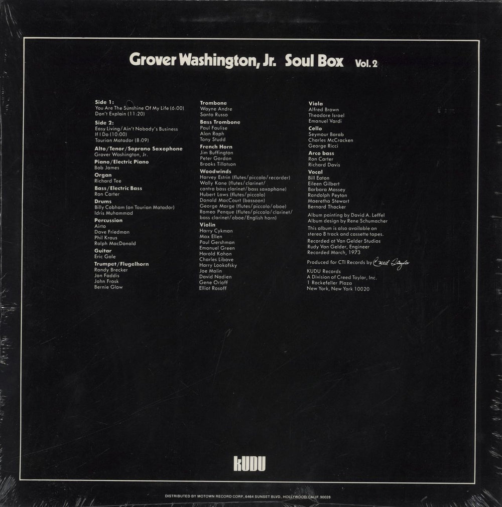 Grover Washington Soul Box Volume 2 - Shrink US vinyl LP album (LP record)