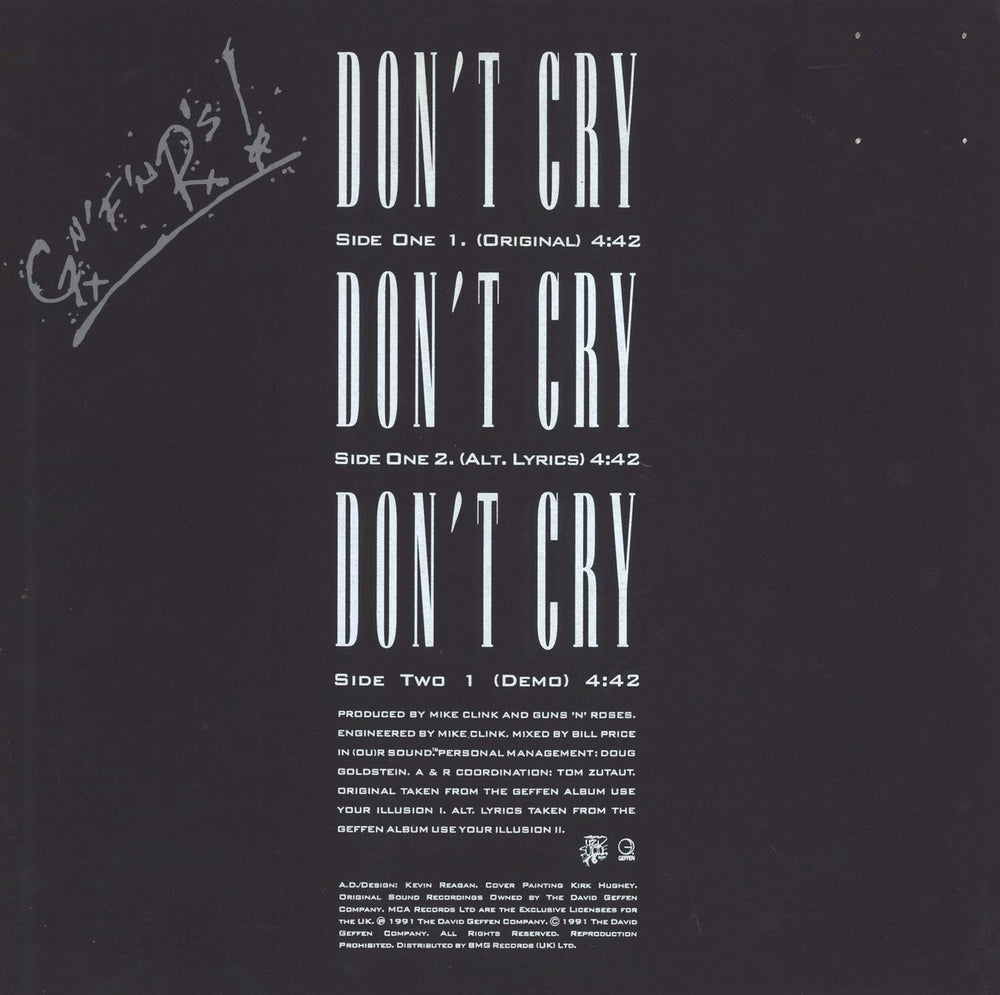 Guns N Roses Don't Cry - EX UK 12" vinyl single (12 inch record / Maxi-single) 5021508000960