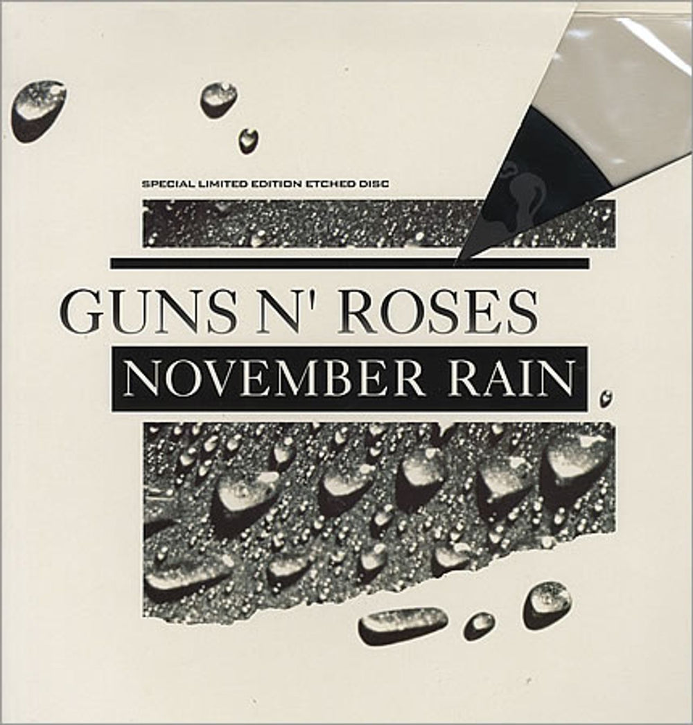 Guns N Roses November Rain - Etched - EX UK 12" vinyl single (12 inch record / Maxi-single) GFST18