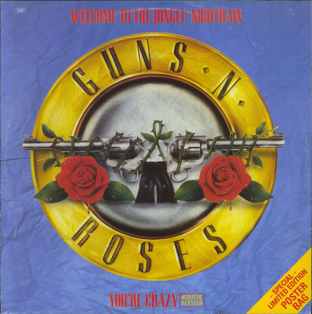 Guns N Roses Welcome To The Jungle - Poster Sleeve - EX UK 12" vinyl single (12 inch record / Maxi-single) GEF47TW