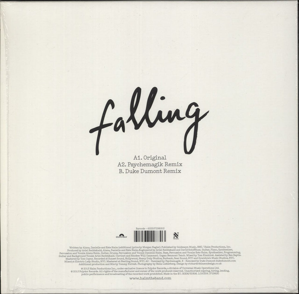 Haim Falling - Pink Vinyl UK 10" vinyl single (10 inch record) 602537246410