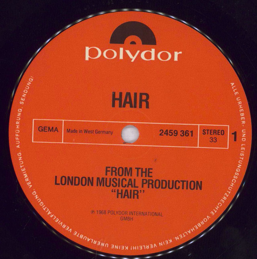 Hair (The Musical) Hair - shrink German vinyl LP album (LP record) 6HALPHA831675